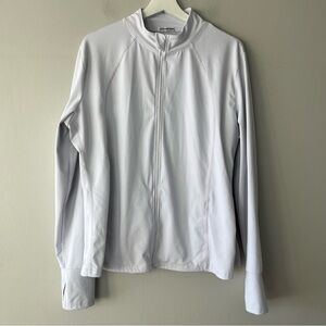 Coo Run White Zip-Up Athletic Jacket XXL